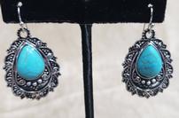 Antique Silver Turquise Teardrop Earrings 202//133